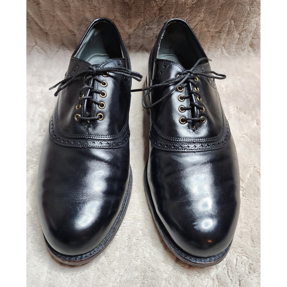 Vintage FootJoy Premiere Classics Dry Black Leather Golf Shoes Mens 11 USA Made